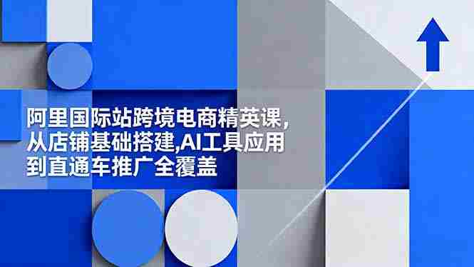 （16450期）阿里国际站跨境电商精英课，从店铺基础搭建,AI工具应用到直通车推广全覆盖