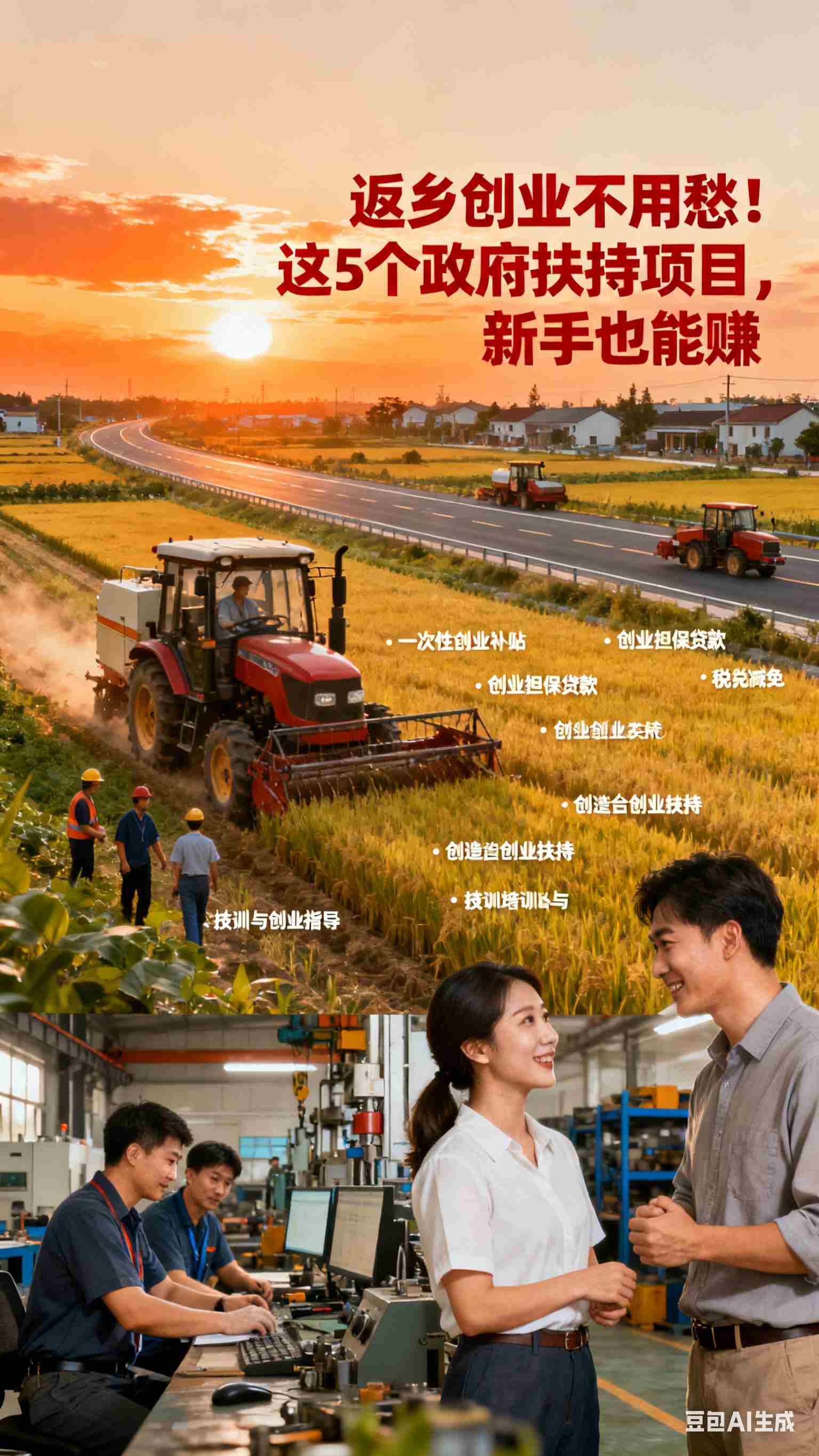 返乡创业不用愁！这5个政府扶持项目，新手也能赚！