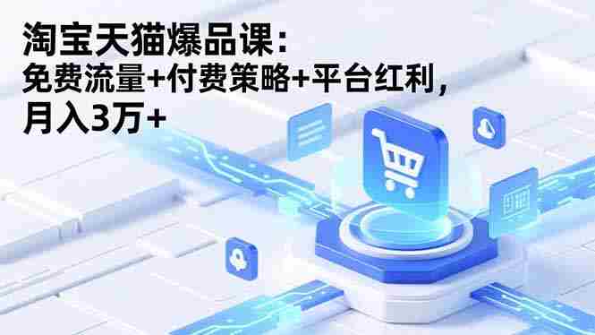（16631期）淘宝天猫爆品课(录音+资料)：免费流量+付费策略+平台红利，月入3万+