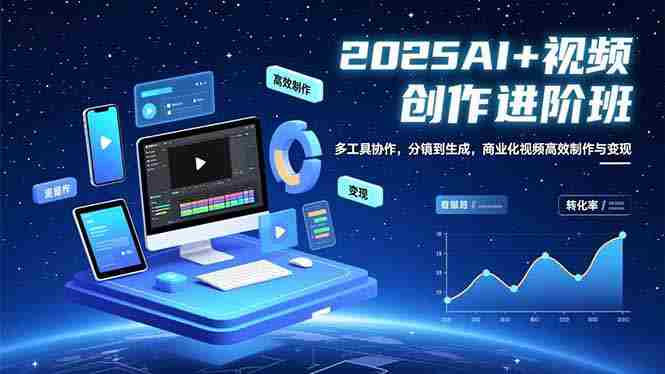 （16622期）AI+视频创作进阶班：多工具协作，分镜到生成，商业化视频高效制作与变现
