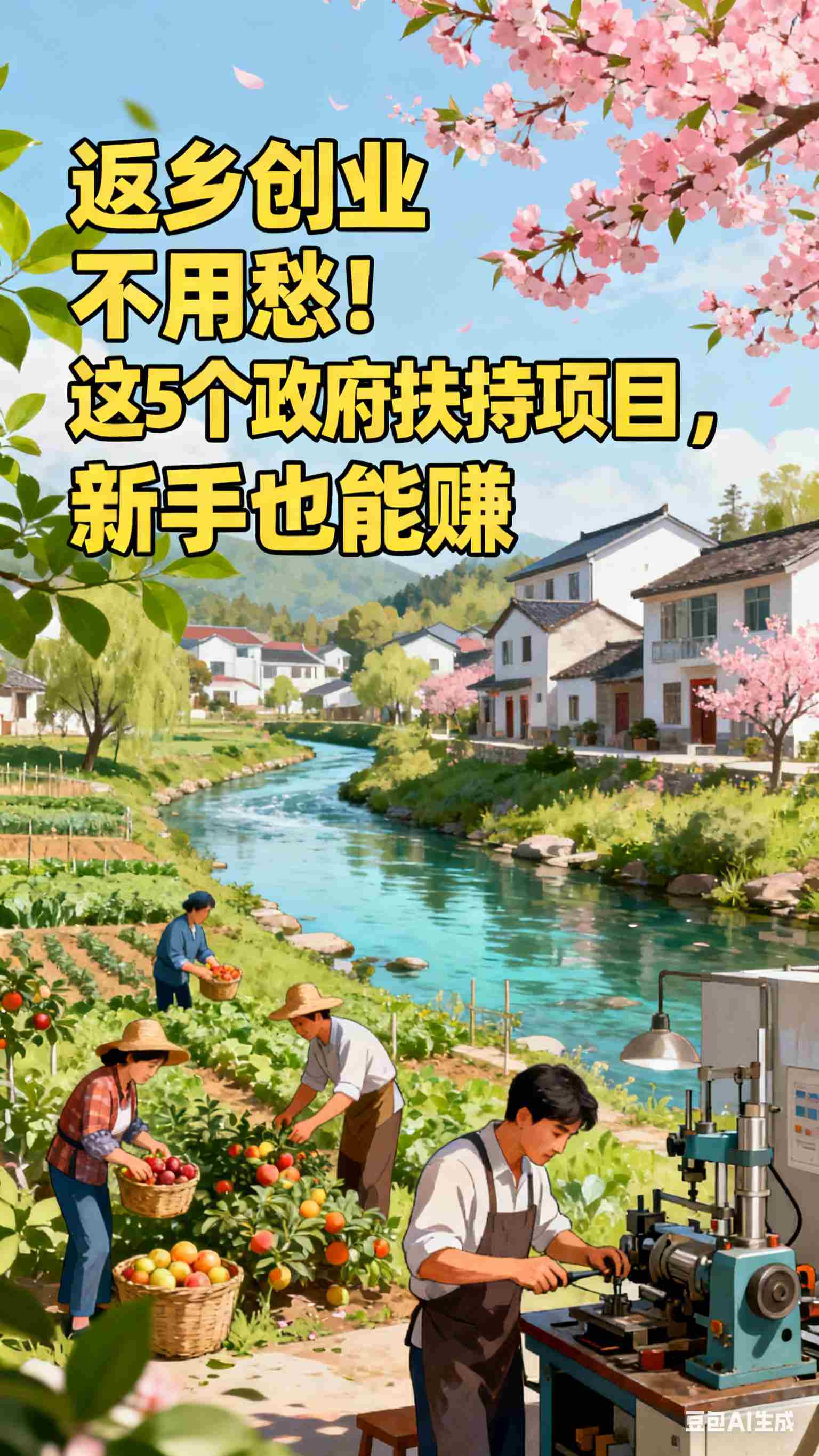 返乡创业不用愁！这5个政府扶持项目，新手也能赚！