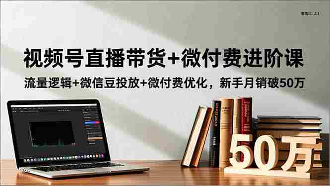 （16684期）视频号直播带货+微付费进阶课：流量逻辑+微信豆投放+微付费优化，新手月销破50万