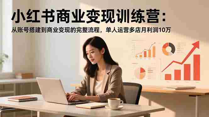（16698期）小红书商业变现训练营：从账号搭建到商业变现的完整流程，单人运营多店月利润10万