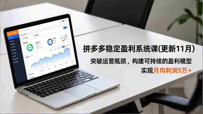 （16641期）拼多多稳定盈利系统课(更新11月)，突破运营瓶颈，构建可持续的盈利模型，实现月均利润5万+