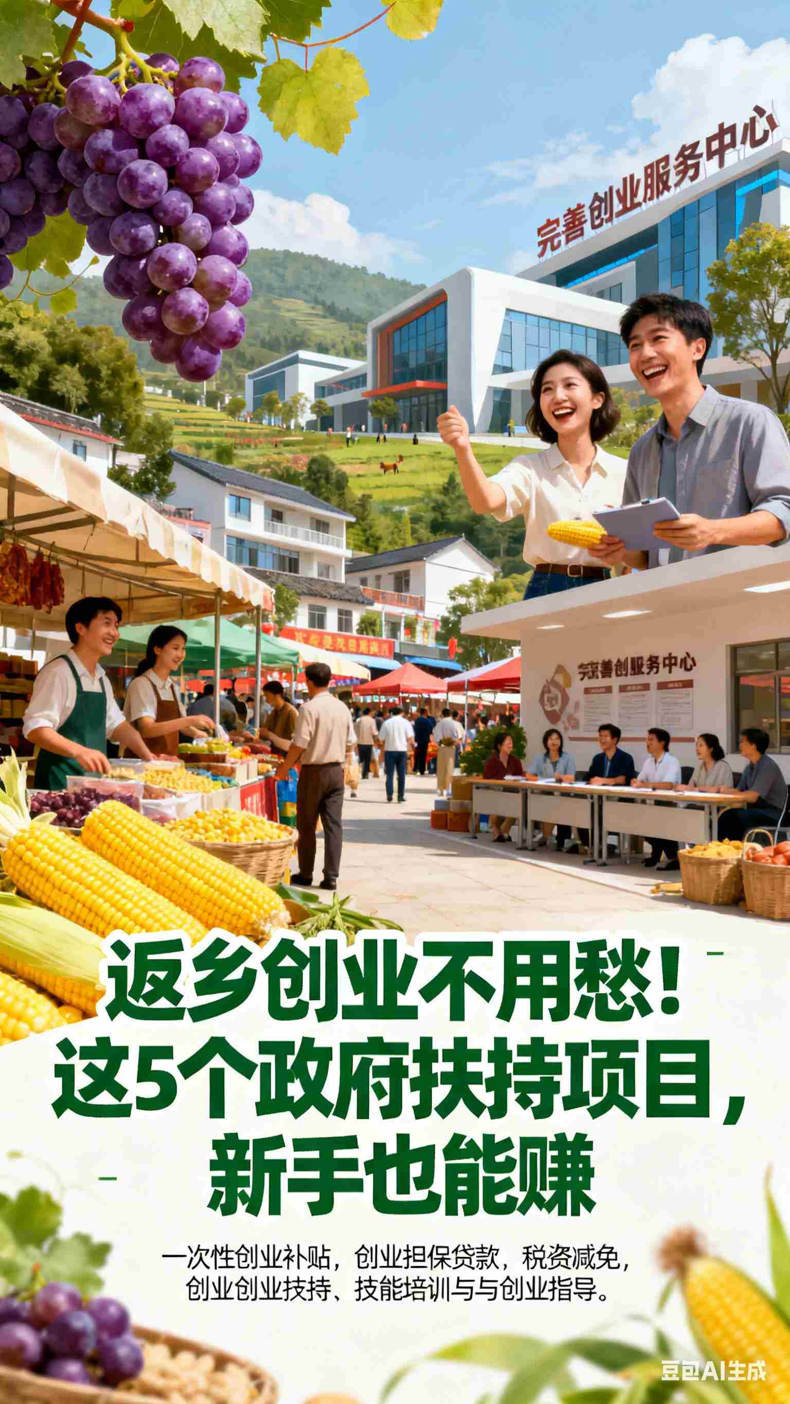 返乡创业不用愁！这5个政府扶持项目，新手也能赚！