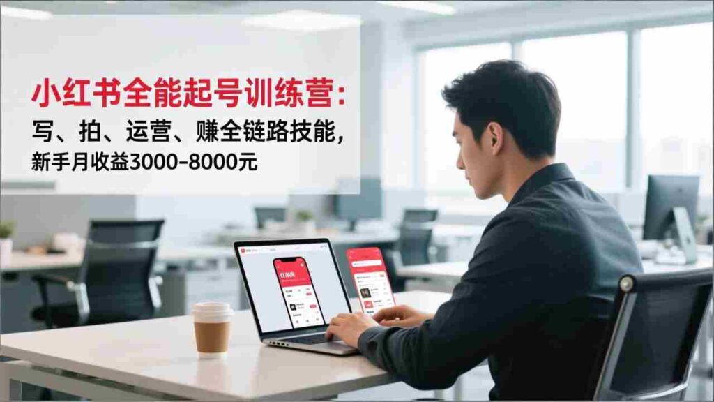 （16836期）小红书全能起号训练营：写、拍、运营、赚全链路技能，新手月收益3000-8000元