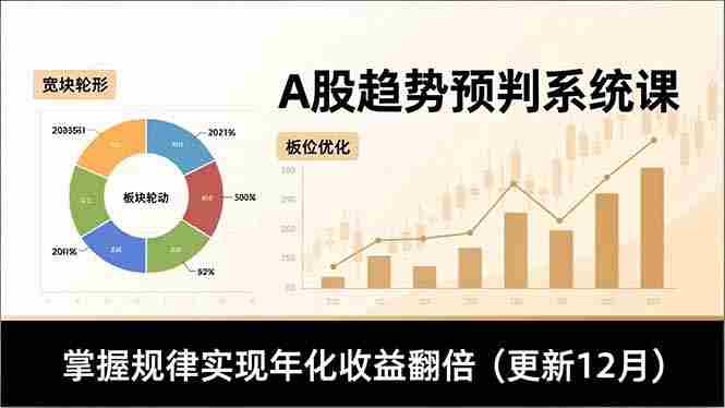（16764期）A股趋势预判系统课，多维分析、板块轮动、仓位优化，掌握规律实现年化收益翻倍（更新12月）