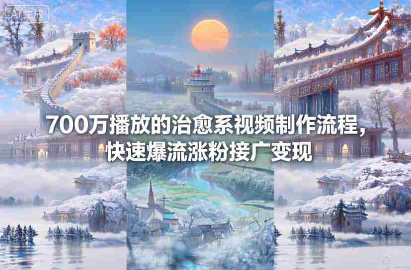 700万播放的治愈系视频制作流程，快速爆流涨粉接广变现