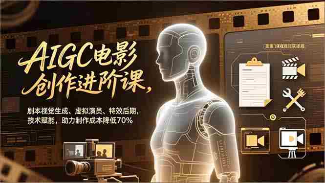 （16939期）AIGC电影创作进阶课，剧本视觉生成、虚拟演员、特效后期，技术赋能，助力制作成本降低70%