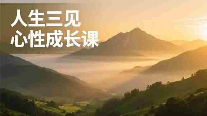 （16897期）人生三见心性成长课，见天地众生自己，搞透人性安顿身心，活出清晰自我，内在富足无价