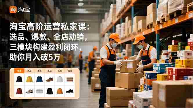 （16934期）淘宝高阶运营私家课：选品、爆款、全店动销，三模块构建盈利闭环，助你月入破5万（更新12月）