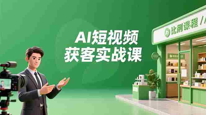（16747期）AI短视频获客实战课，数字人创作、实体行业应用、精准引流，30天获取客源月入6万+