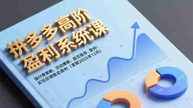 （16843期）拼多多高阶盈利系统课，强付费策略、活动爆破、首页推荐，实现店铺稳定盈利（更新12月）