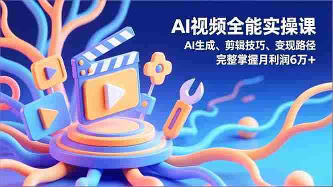 （16731期）AI视频全能实操课，AI生成、剪辑技巧、变现路径，完整掌握月利润6万+