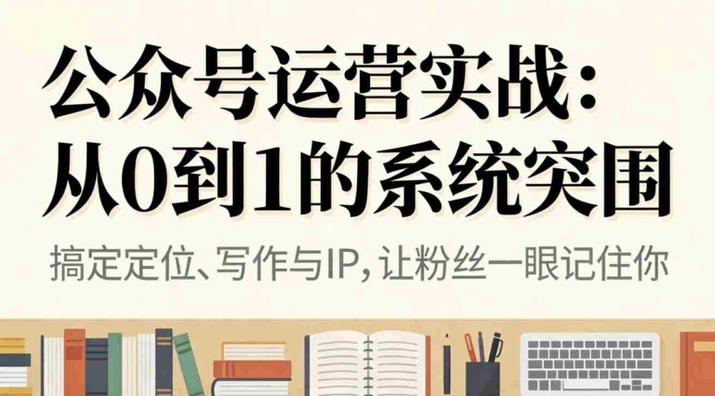 （16777期）公众号运营实战：从0到1的系统突围