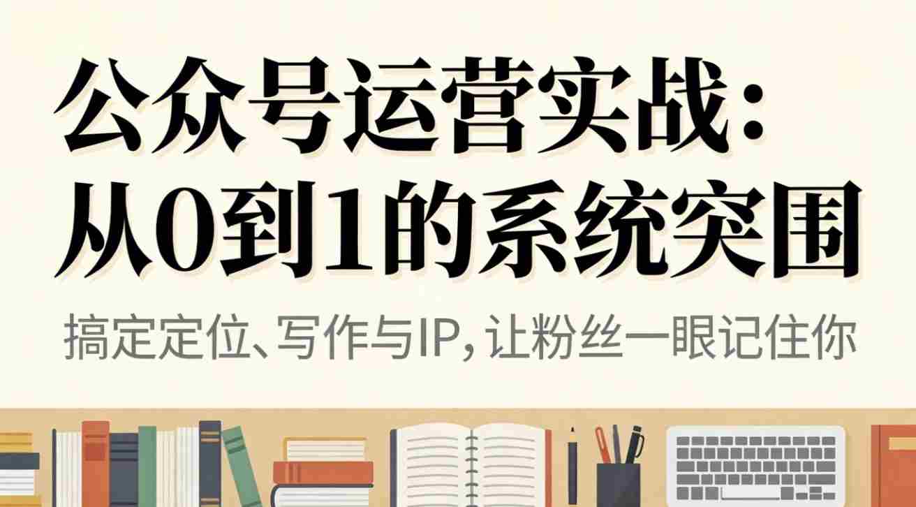 （16777期）公众号运营实战：从0到1的系统突围