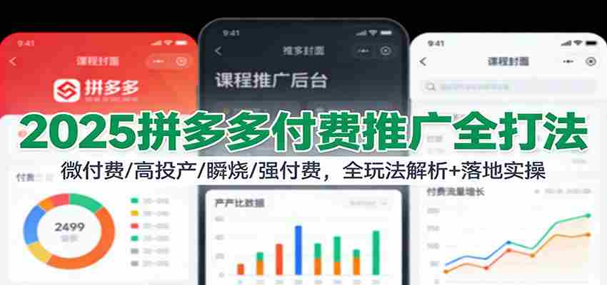 2025拼多多付费推广全打法：微付费/高投产/瞬烧/强付费，全玩法解析+落地实操