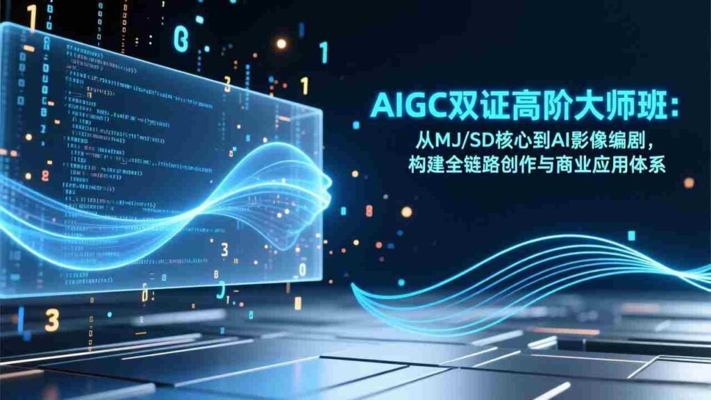 （17198期）AIGC双证高阶大师班：从MJ/SD核心到AI影像编剧，构建全链路创作与商业应用体系