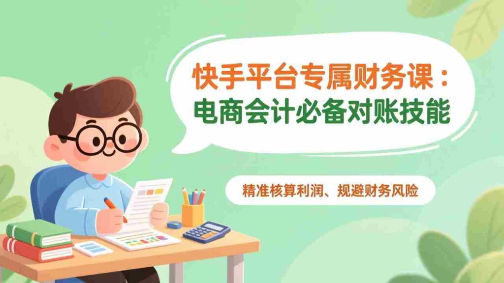 （17167期）快手平台专属财务课：电商会计必备对账技能，精准核算利润、规避财务风险