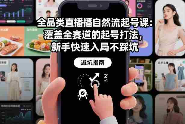 全品类直播自然流起号课：覆盖全赛道的起号打法，新手快速入局不踩坑