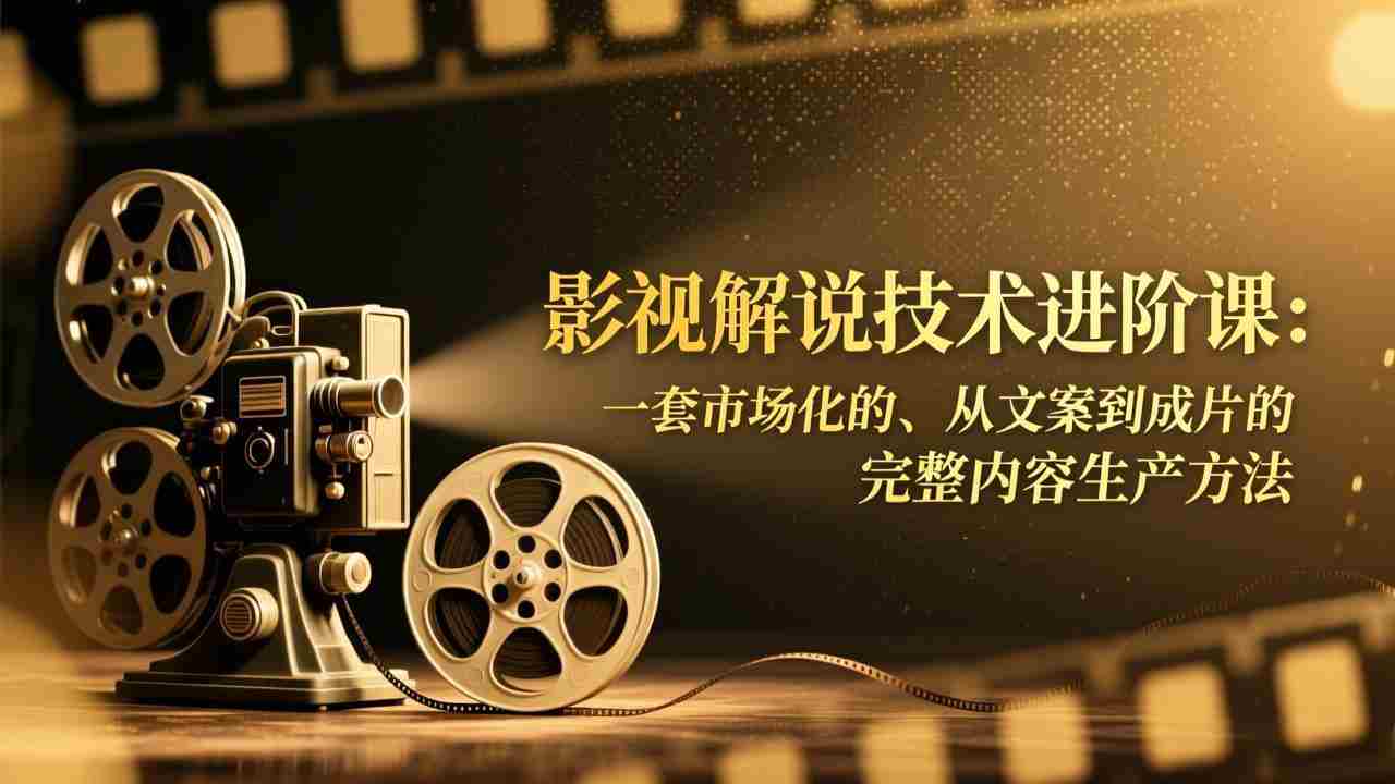 （17185期）影视解说技术进阶课：一套市场化的、从文案到成片的完整内容生产方法