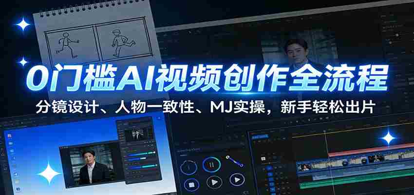 0门槛AI视频创作全流程：分镜设计、人物一致性、MJ实操，新手轻松出片