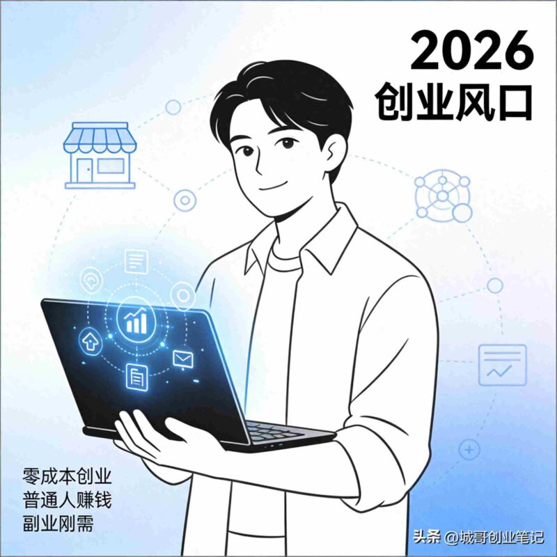 2026创业别瞎搞！3个“零成本”项目，普通人日入300+-中创网,冒泡网,福缘网创业项目大全-创安网