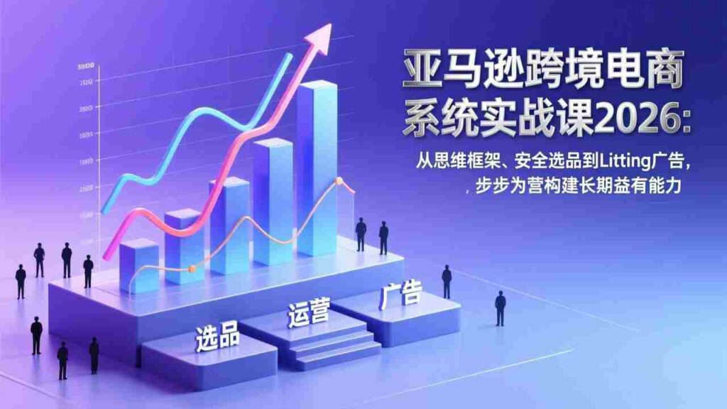 （17173期）亚马逊跨境电商系统实战课2026：从思维框架、安全选品到Listing广告，步步为营构建长期盈利能力