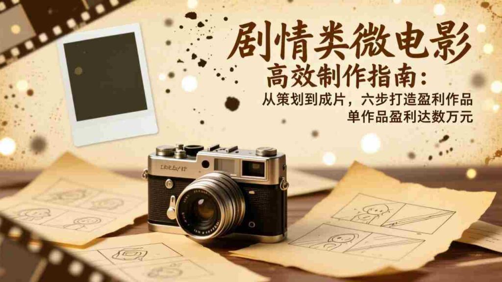 （17086期）剧情类微电影高效制作指南：从策划到成片，六步打造盈利作品，单作品盈利达数万元
