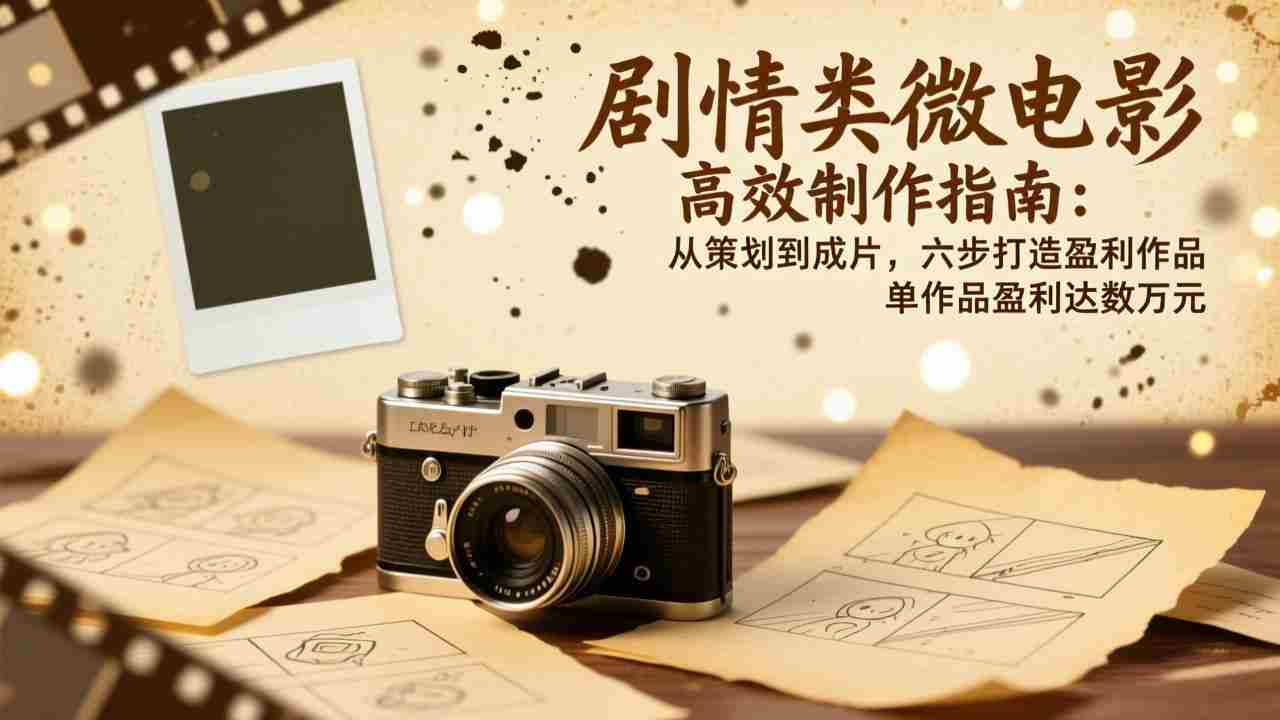 （17086期）剧情类微电影高效制作指南：从策划到成片，六步打造盈利作品，单作品盈利达数万元