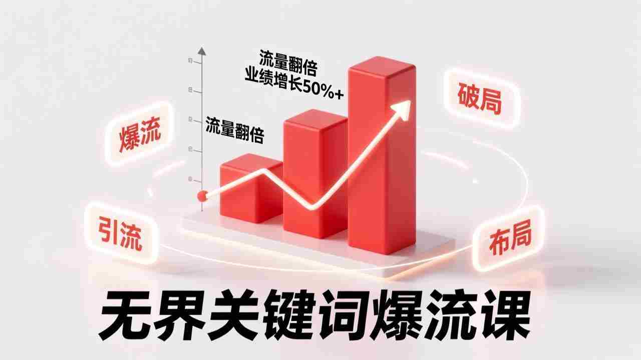 （17063期）无界关键词爆流课，破局布局逻辑、阶段精准引流，实现流量翻倍，店铺业绩增长50%+。