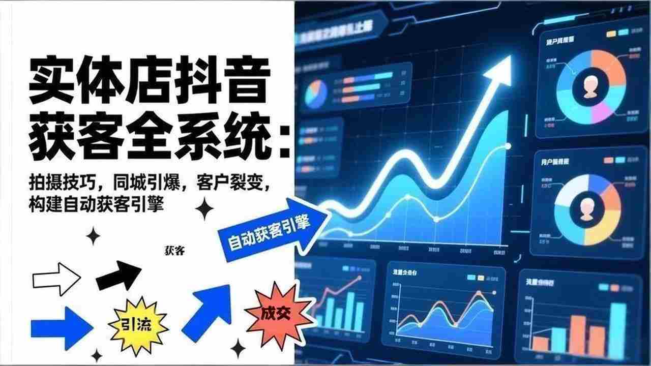 （17090期）2026实体店抖音获客全系统：拍摄技巧，同城引爆，客户裂变，构建自动获客引擎