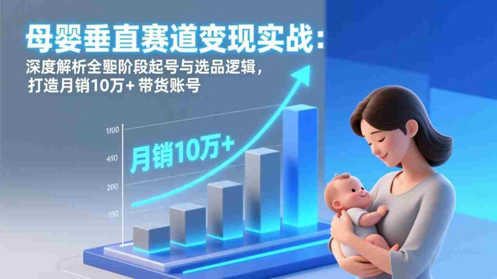 （17233期）母婴垂直赛道变现实战：深度解析三大阶段起号与选品逻辑，打造月销10万+带货账号