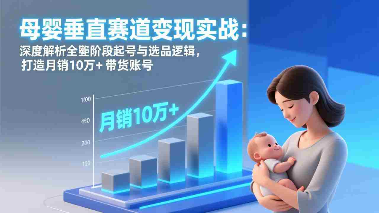 （17233期）母婴垂直赛道变现实战：深度解析三大阶段起号与选品逻辑，打造月销10万+带货账号