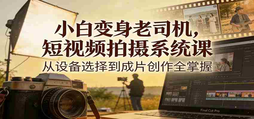 小白变身老司机，短视频拍摄系统课，从设备选择到成片创作全掌握