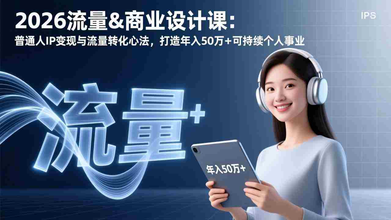 （17246期）2026流量&商业设计课：普通人IP变现与流量转化心法，打造年入50万+可持续个人事业