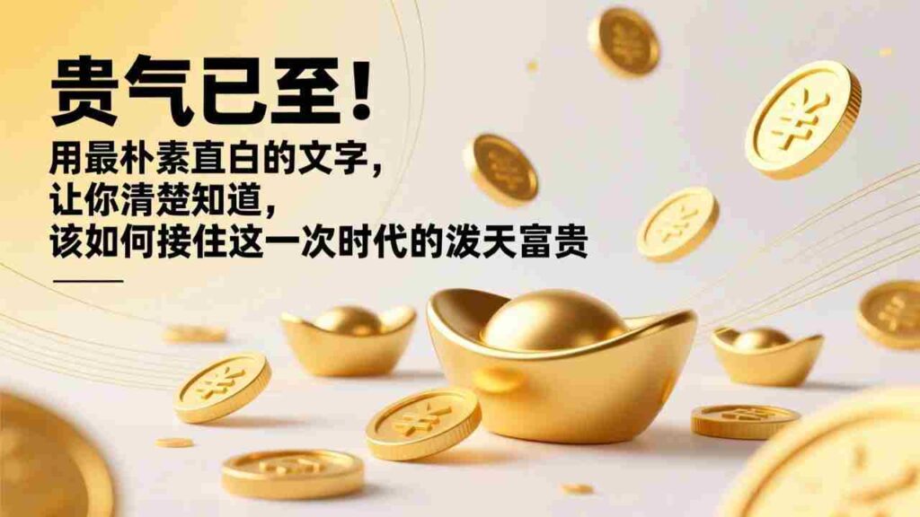 （17049期）付费文章：贵气已至！用最朴素直白的文字，让你清楚知道，该如何接住这一次时代的泼天富贵
