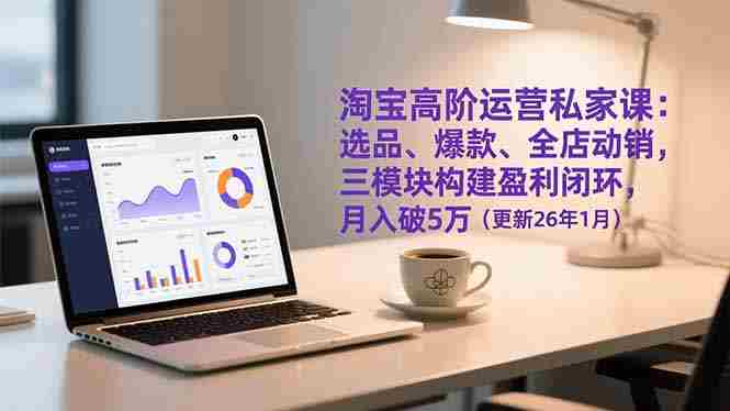 （17080期）淘宝高阶运营私家课：选品、爆款、全店动销，三模块构建盈利闭环，月入破5万（更新26年1月）