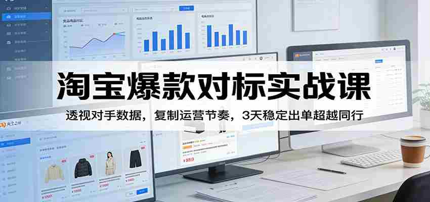 淘宝爆款对标实战课：透视对手数据，复制运营节奏，3天稳定出单超越同行