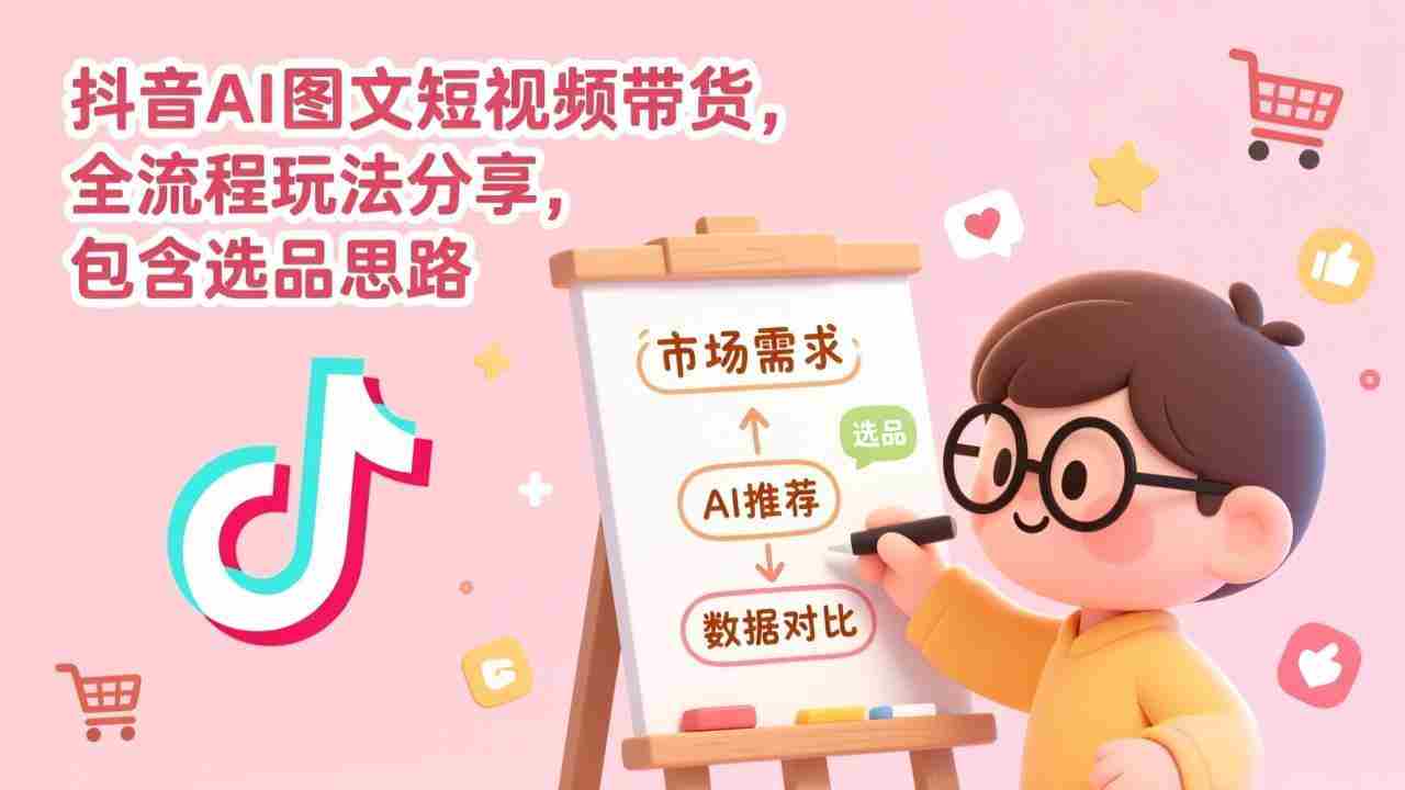 （17182期）抖音AI图文短视频带货，全流程玩法分享，包含选品思路