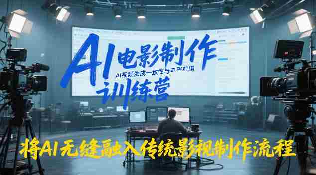 AI电影制作训练营，掌握AI视频生成一致性与电影剪辑，将AI无缝融入传统影视制作流程