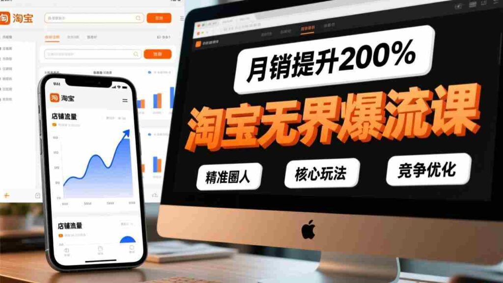 （17132期）淘宝无界爆流课，精准圈人、核心玩法、竞争优化，快速引爆店铺流量，月销提升200%