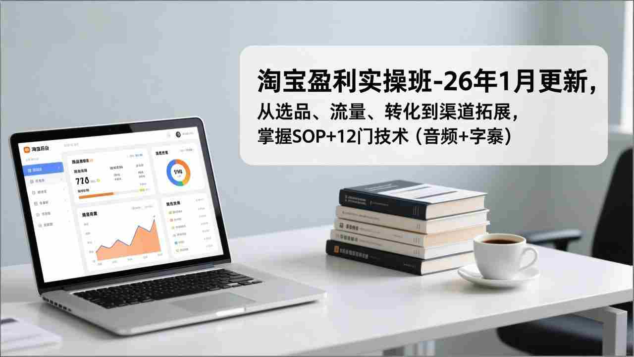 （17105期）淘宝盈利实操班-26年1月更新，从选品、流量、转化到渠道拓展，掌握SOP+12门技术（音频+字幕）