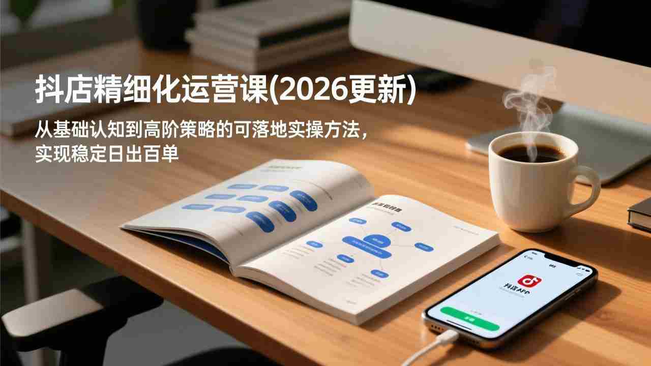 （17060期）抖店精细化运营课(2026更新)，从基础认知到高阶策略的可落地实操方法，实现稳定日出百单