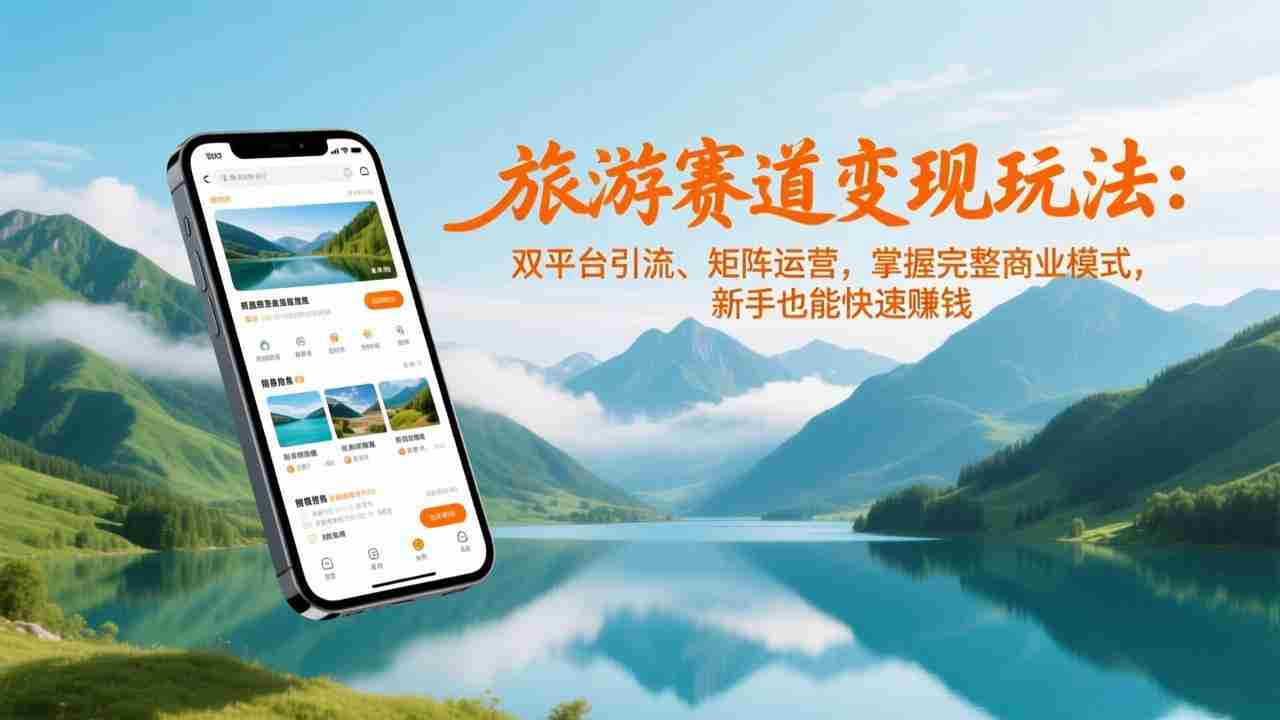 （17153期）旅游赛道变现玩法：双平台引流、矩阵运营，掌握完整商业模式，新手也能快速赚钱