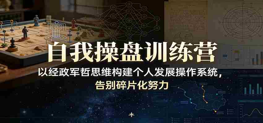 自我操盘训练营：以经政军哲思维构建个人发展操作系统，告别碎片化努力-中创网,冒泡网,福缘网创业项目大全-创安网