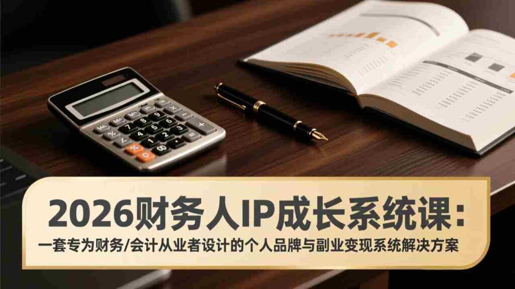 （17339期）2026财务人IP成长系统课：一套专为财务/会计从业者设计的个人品牌与副业变现系统解决方案