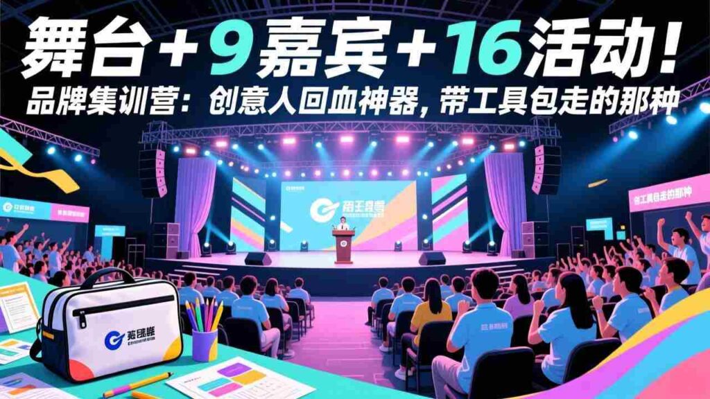 （17413期）舞台 + 9 嘉宾 + 16 活动！品牌集训营：创意人回血神器，带工具包走的那种