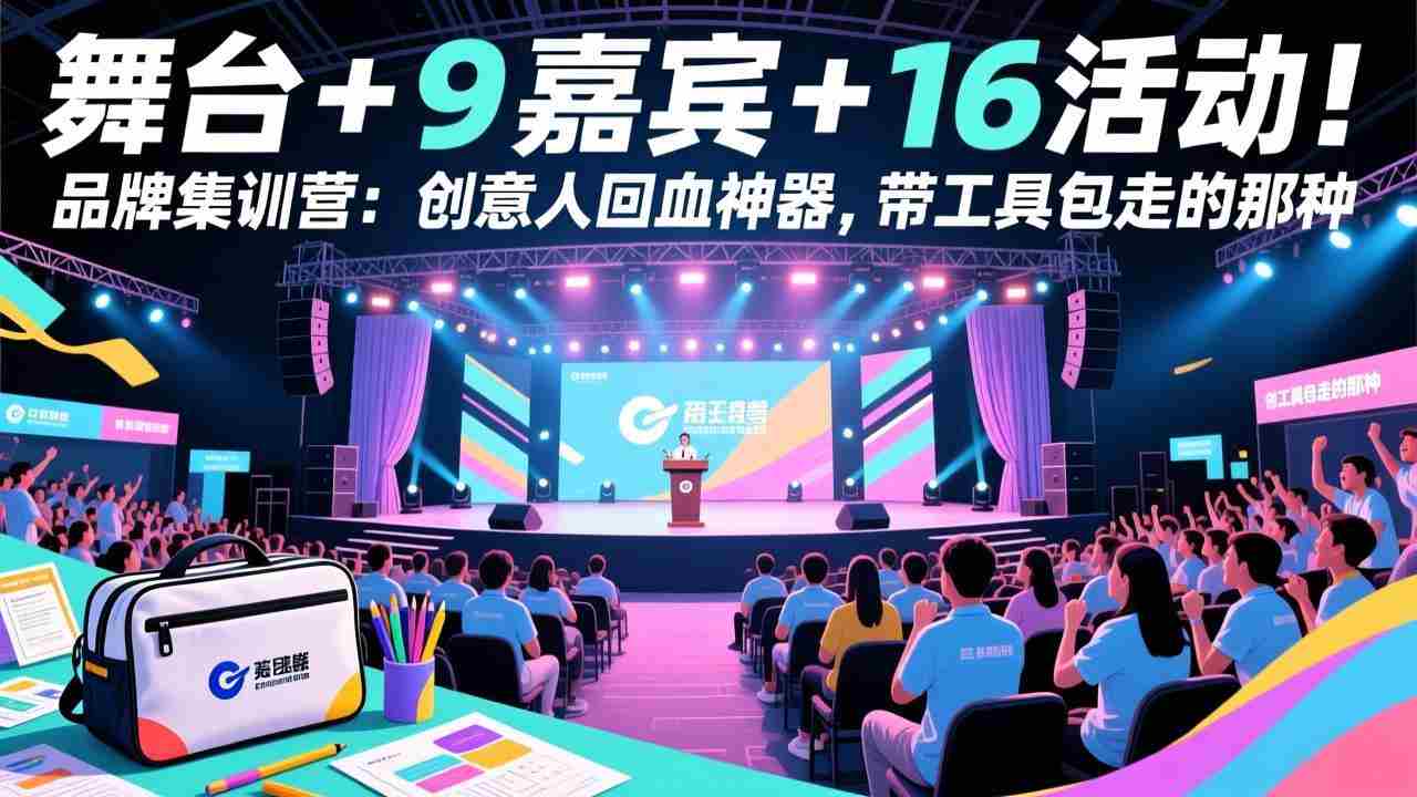 （17413期）舞台 + 9 嘉宾 + 16 活动！品牌集训营：创意人回血神器，带工具包走的那种