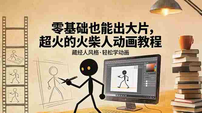 （17464期）零基础也能出大片，超火的火柴人动画教程（藏经人风格）